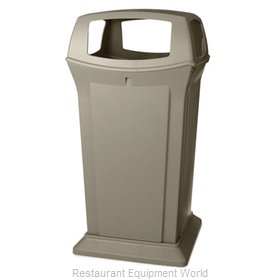 Rubbermaid FG917600BEIG Trash Receptacle, Outdoor/Indoor