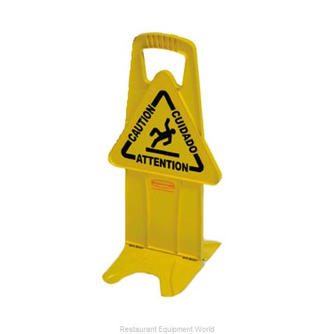 Rubbermaid FG9S09DPYEL Sign, Wet Floor (Magnified)
