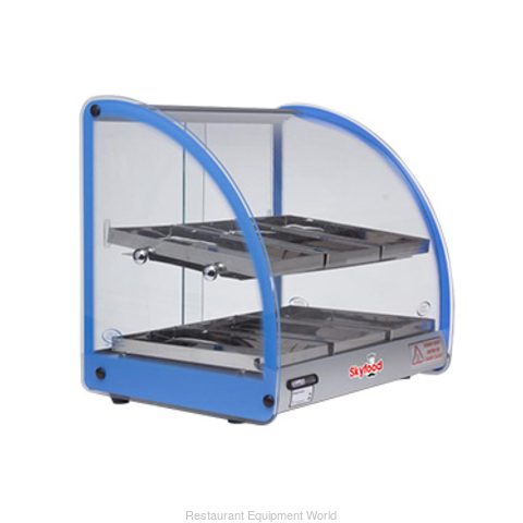 18in FOOD WARMER DISPLAY CASE - DOUBLE SHELF - BLUE - UL