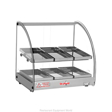 18in FOOD WARMER DISPLAY CASE - DOUBLE SHELF - GRAY - UL