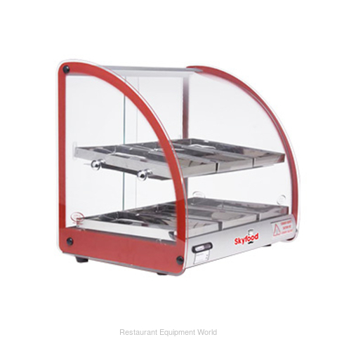 18in FOOD WARMER DISPLAY CASE - DOUBLE SHELF - RED - UL