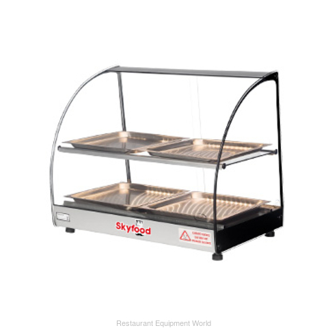 22in FOOD WARMER DISPLAY CASE - DOUBLE SHELF 4 PANS - UL