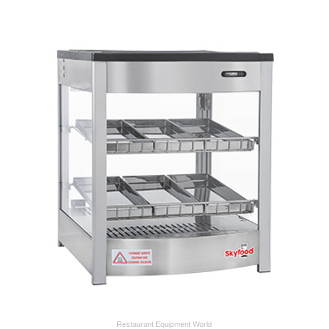 FOOD WARMER DISPLAY CASE - DOUBLE SHELF 6 PANS - STEAM LINE