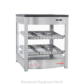 FOOD WARMER DISPLAY CASE - DOUBLE SHELF 6 PANS - STEAM LINE