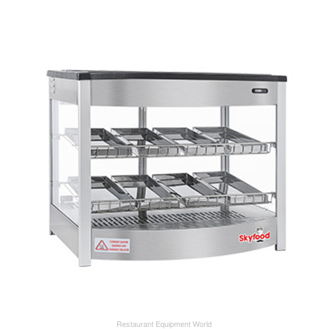 FOOD WARMER DISPLAY CASE - DOUBLE SHELF 8 PANS - STEAM LINE