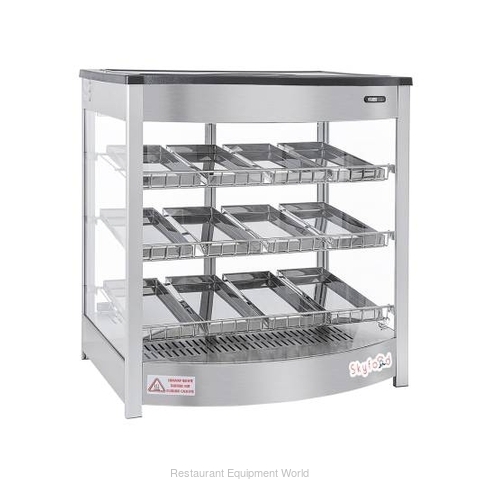 FOOD WARMER DISPLAY CASE - TRIPLE  SHELF 12 PANS - STEAM LINE