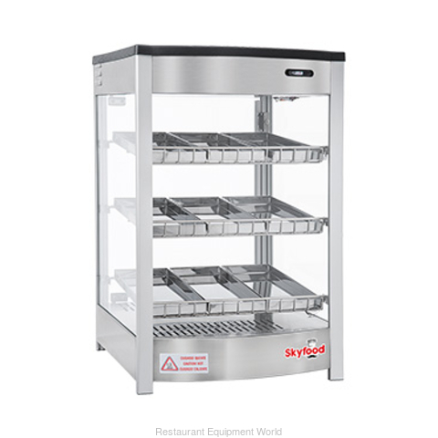 FOOD WARMER DISPLAY CASE - TRIPLE  SHELF 9 PANS - STEAM LINE