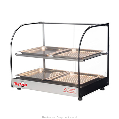 22in FOOD WARMER DISPLAY CASE - DOUBLE SHELF 4 PANS - UL