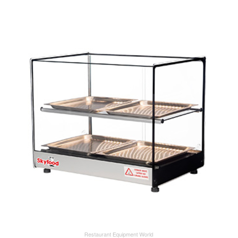 22in FOOD WARMER DISPLAY CASE - DOUBLE SHELF 4 PANS - UL