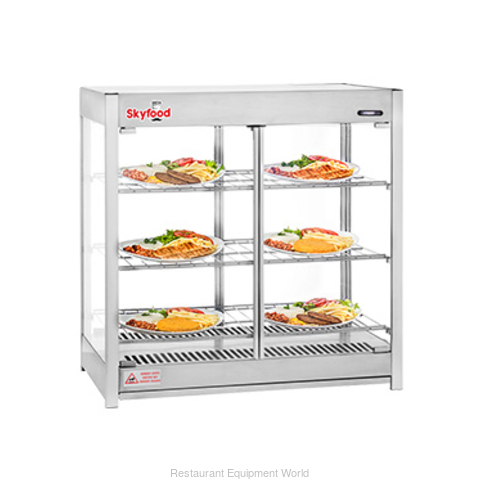 HEATED MERCHANDISER CABINET - PASS THRU - TRIPLE SHELF - STEAM LINE