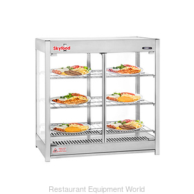 HEATED MERCHANDISER CABINET - PASS THRU - TRIPLE SHELF - STEAM LINE