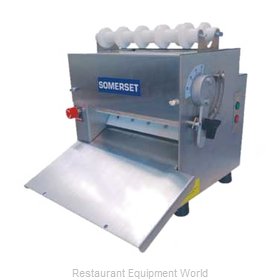 Somerset CDR-300 Stainless Steel Manual Countertop Dough Sheeter with 3.5  x 15 Synthetic Rollers - 115V, 1/2 HP