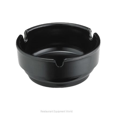 Tablecraft 341B-1 Black Plastic Safety Ashtray - 12/Pack