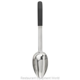 Tablecraft Black Silicone Slotted Spatula with Stainless Steel Handle - 14L