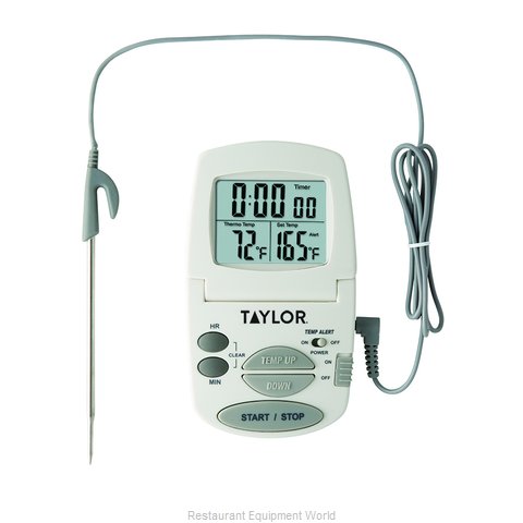 Taylor Stainless Steel Digital Folding Probe Meat Thermometer with Blue  Backlight Display