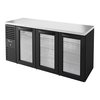 Gabinete Contra-Barra para Almacenaje, Refrigerado
 <br><span class=fgrey12>(True TBR72-RISZ1-L-B-GGG-1 Back Bar Cabinet, Refrigerated)</span>