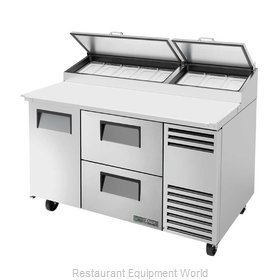 True TPP-AT-60D-2-HC Refrigerated Counter, Pizza Prep Table