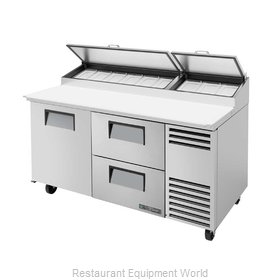 True TPP-AT-67D-2-HC Refrigerated Counter, Pizza Prep Table