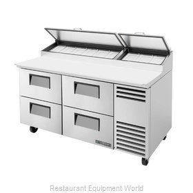 True TPP-AT-67D-4-HC Refrigerated Counter, Pizza Prep Table