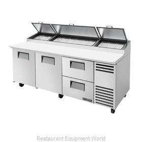 True TPP-AT-93D-2-HC Refrigerated Counter, Pizza Prep Table