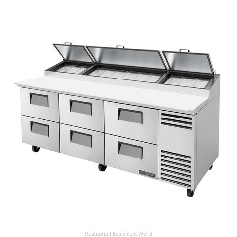 True TPP-AT-93D-6-HC Refrigerated Counter, Pizza Prep Table