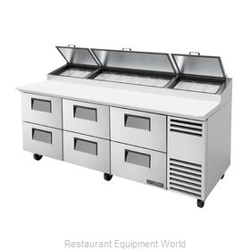 True TPP-AT-93D-6-HC Refrigerated Counter, Pizza Prep Table