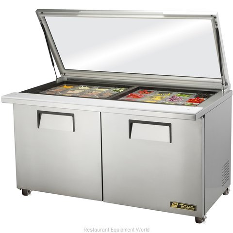 True TSSU-60-24M-B-ST-FGLID-HC Refrigerated Counter, Mega Top Sandwich / Salad U