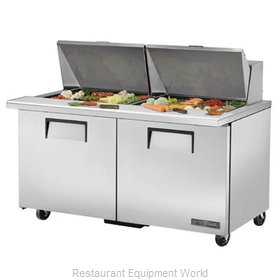 True TSSU-60-24M-B-ST-HC Refrigerated Counter, Mega Top Sandwich / Salad Unit