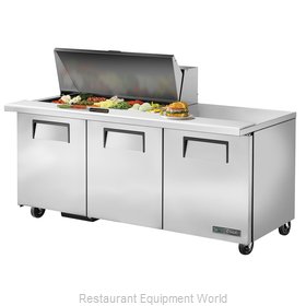 True TSSU-72-18M-B-HC Refrigerated Counter, Mega Top Sandwich / Salad Unit