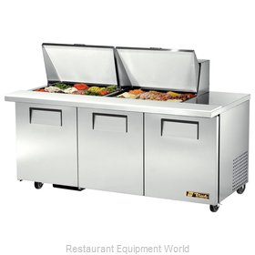 True TSSU-72-24M-B-ST-HC Refrigerated Counter, Mega Top Sandwich / Salad Unit