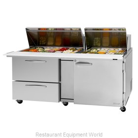 Turbo Air PST-72-30-D2R(L)-N Refrigerated Counter, Mega Top Sandwich / Salad Uni