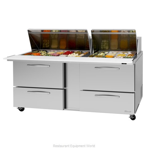 Turbo Air PST-72-30-D4-N Refrigerated Counter, Mega Top Sandwich / Salad Unit