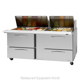 Turbo Air PST-72-30-D4-N Refrigerated Counter, Mega Top Sandwich / Salad Unit