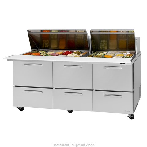 Turbo Air PST-72-30-D6-N Refrigerated Counter, Mega Top Sandwich / Salad Unit