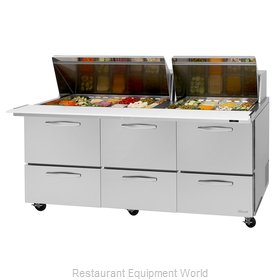 Turbo Air PST-72-30-D6-N Refrigerated Counter, Mega Top Sandwich / Salad Unit