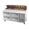 Turbo Air TPR-67SD-D4-N Refrigerated Counter, Pizza Prep Table