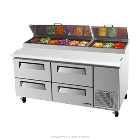 Turbo Air TPR-67SD-D4 Refrigerated Counter, Pizza Prep Table