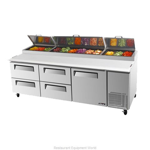 Turbo Air TPR-93SD-D4 Refrigerated Counter, Pizza Prep Table