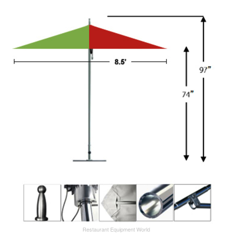 Tuuci 8.5' Square Ocean Master Melon/Parrot