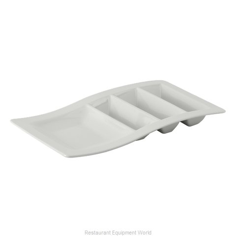 Tuxton China GZP-800 Taco Prep / Hot Dog Tray