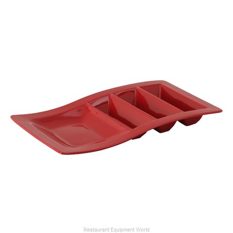 Tuxton China GZQ-800 Taco Prep / Hot Dog Tray