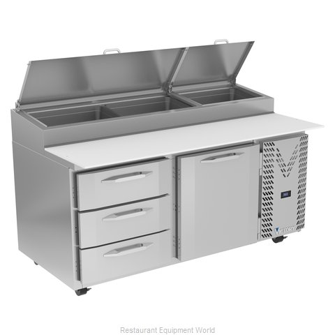 Victory VPPD67HC-3 Refrigerated Counter, Pizza Prep Table