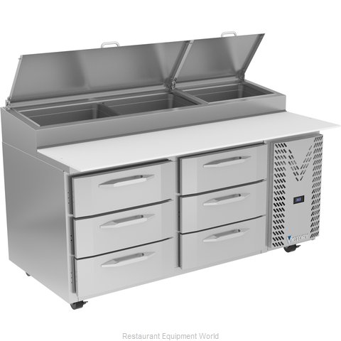 Victory VPPD67HC-6 Refrigerated Counter, Pizza Prep Table