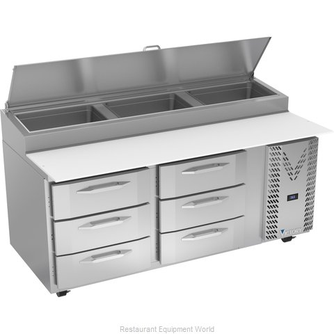Victory VPPD72HC-6 Refrigerated Counter, Pizza Prep Table