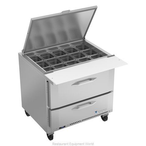 Victory VSPD36HC-15B-2 Refrigerated Counter, Mega Top Sandwich / Salad Unit