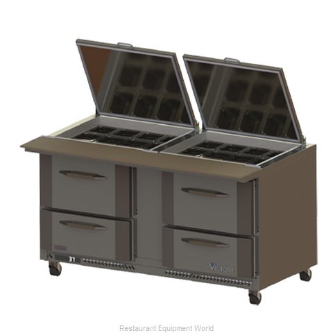 Victory VSPD60-24B-2 Refrigerated Counter, Mega Top Sandwich / Salad Unit (Magnified)