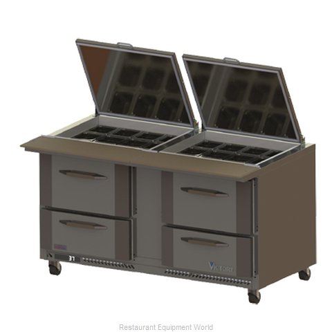 Victory VSPD60-24B-2 Refrigerated Counter, Mega Top Sandwich / Salad Unit