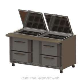 Victory VSPD60-24B-2 Refrigerated Counter, Mega Top Sandwich / Salad Unit