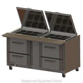 Victory VSPD60-24B-4 Refrigerated Counter, Mega Top Sandwich / Salad Unit