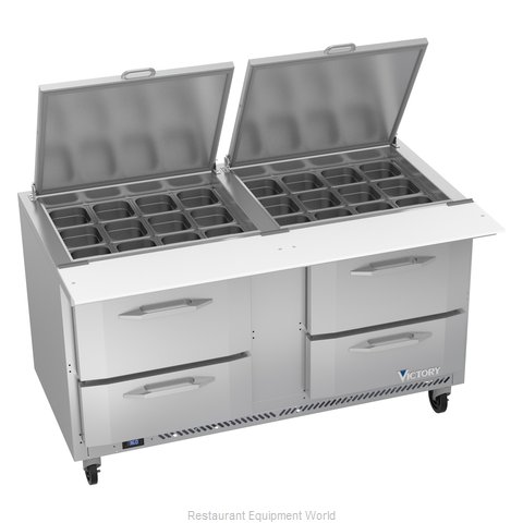 Victory VSPD60HC-24B-4 Refrigerated Counter, Mega Top Sandwich / Salad Unit